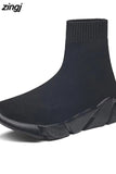 For Women Vulcanized Shoes Female Socks Shoes Trainers Women Slip-on Stretch Platform Shoes Black Sneaker