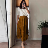 Spring And Autumn New 100 Folded Wrinkles Skirt Hot Soft Half Dress In