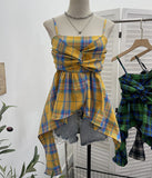 Shooting Irregular Skirt Lattice Sling Vest Women's Summer Design Sleeveless Top