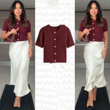 Women's INS Burst-Dress Round-Neck Fashion Knitted Short-Sleeved Short-Sleeved