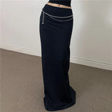 Temperament Pure Color One-Style Low-Waist Sexy Body-Body-Body Under The Hips Open Half-Body Dress 2025