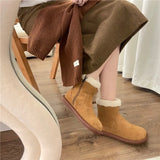 Boots Women 2025 Winter New Sen Series Retro Plus Velvet Cotton Shoes Soles Of Casual Hair To Keep Warm Short Boots