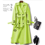 Zingj Women In The Long 2024 Spring And Autumn New Korean Version Of Large Size Small Popular British Wind Coat Over The Knee