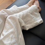 And Autumn New Temperament Thin Gentle And Comfortable Fashion Design Sense Of Lazy Atmosphere Linen Embroidery