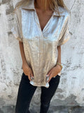 Summer New Casual Loose Hot Short-Sleeved Collar Shirt For