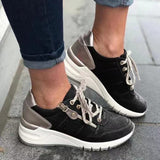 New Casual Women's Shoes Lace Burning Thick-Soled Single