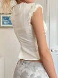 Vintage Slim Straps Blouse with Short