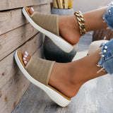 Zingj Bottom Slippers Female Summer 2024 Thick Bottom Round Head Net Cloth A Word Casual Wear Large Size