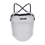 Zingj Summer New Women's Solid Color Slim Street Fashion Sling Sexy Back Vest Woman-Outfit