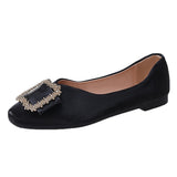 Korean Version Of The New Large-Size Sharp Single Shoes Women's Flat-Bottomed Soft-Soled Grandmother Shoes Light-Mouthed Shoes
