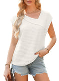 Women's Summer Slanted Fashion Leisure Short Sleeve Fashion Shirt