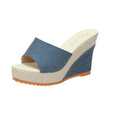 And Fish Mouth Large-Size Slippers Large-Size Summer New Thick Bottom Height Cloth Cold Slippers