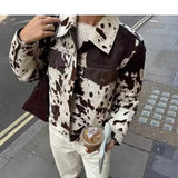 Women's Explosive Collar Print Shirt Jacket Jacket