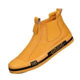 New Men's Shoes High-Top Men's Shoes Men's Casual Leather Shoes Plus Velvet Warm Two Cotton Shoes Men's Winter Shoes Martin
