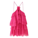 Summer New Women's Temperament Three-Dimensional Flower Decoration Cascade Lotus Leaf Side Hanging Neck