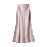 Lustrous Silky Silky Dress Half-Dress Women's Summer Long Fishtail Skirt High-Waisted Thin-Butt