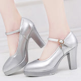 And Autumn Silver Model Cheongsam T Catwalk High Heel Thick Heel Waterproof Platform Performance Single Shoes Size 40-43 Women's