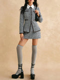 Commuting Style Simple Bumpy Coarse Flowers, Small Fragrant Temperament Long-Sleeved Top Coated Ass
