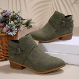 Autumn And Winter New Large-Size Tip Side Zipper Fashion Comfortable Short Boots Women