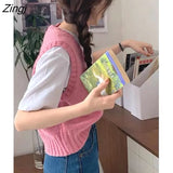Sweater Vest Women Simple Lovely Schoolgirls Basic Autumn Chic Knitwear All-match Cozy Sleeveless Stylish Ins Teens