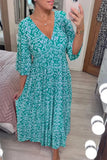 Summer Explosion Super Fairy V Collar Seaside Holiday Beach Print Loose