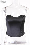 Summer Sexy Tube Tops Women Solid Sleeveless Slim Skinny Corset Cropped Top Casual Female Strapless Vest Elegant New