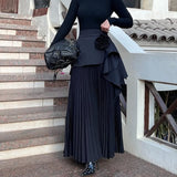 Skirt 2025 Autumn And Winter New Ocean Gas Folding Small High-End Rose Half-Body Skirt