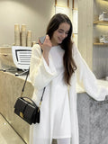 2025 New Long Covered Women's Haired Knitted Sweater Cardigan Premium Shawl