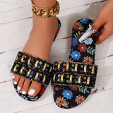 Zingj Flat Slippers Female 2024 Summer New Print Wear Fashion Large Size
