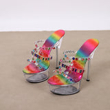 Tiangao Bar Model Walking Show Women's Transparent Crystal High-Heeled Sandals Fashion Party Sandals