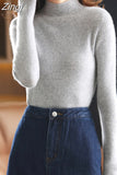 Women Sweater Half Turtleneck Long-sleeve Knitted Pullover Women Top Autumn Winter New Female Clothing Sweaters for Women
