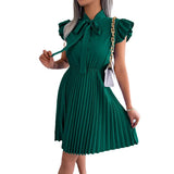 Wind Shooting 2025 Spring And Summer Temperament Tice With Waist Swing 100 Folded Skirt Women's