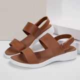 New Spring And Summer Ladies Large-Size Solid Round Head Cake Thick-Soled Women's Sandals Buckle Fish Mouth Women's