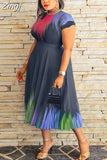 Pieces Set Sexy Spring Fashion Women Sets 2023 Female Tops Floral Print Short Sleeve Shirt Elastic Waist Long Pleated