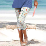 Outerwear Bottoming Slimming Printed Drawstring Cropped