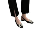 Sandals Women Coarse Heel 2025 Summer New Square Buckle Drill Fairy Style Method Behind The Empty Lazy Single-Shoe
