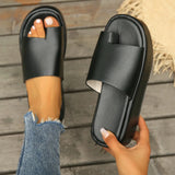 Summer New Women's Shoes Large Fashion Pine Cake Thick-Sleeve Cover Outside Wearing Casual Cool
