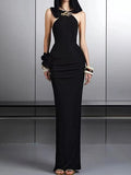 Sexy Fashion Dress Woman 2025 Spring New Hanging Neck Repair Flowers Design Long As The Ass Long As The Hip