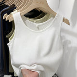 Spring And Summer New Simple Waffle Halter Vest Women's Underwear Loose And Thin Solid Color