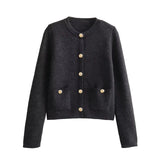 Spring Button Button Knitted Cardigan Jacket Xiaoxiang Style Women's Sweater