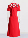 Classic Elegant Style Dress 2025 Summer New Hollow Design Collage Three-Dimensional Bow Long Dress