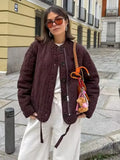 Women's Clothing 2025 Winter Round-Neck Long Sleeves Of Loose Casual Cotton Coat Women