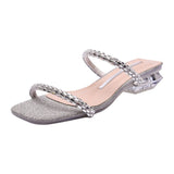 And Cool Slippers Women Wear Low-Heeled Sandals In The Summer And Wear Low-Heeled Sandals In The New 2025 New Water-Drilled Fairy Wind And