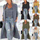 Zingj Cardigan Trench Coat Knit Loose Sweater Two Solid Color Vest Set-Outfit