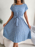 Wind Shooting New Leisure Short-Sleeved Flowers In The Spring And Summer Dress Women's