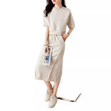 Sports Casual Lazy Set For Summer 2025 Soft Air Cotton Short Sleeves + Fork