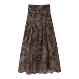 Women's Clothing INS Explosive Fashion Temperament Retro High-Waist Print Body