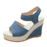 Women's Sandals 2025 Summer New Thick-Bottomed Large Cloth Fish Mouth With High