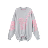 Tattered Sweater Women Lazy In The Long Loose Long-Sleeved Holiday Two Autumn And Winter