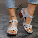 Women In The Summer Of 2025 New Korean Version Of Fish Mouth Coarse-Tall Buckle With High-Heeled